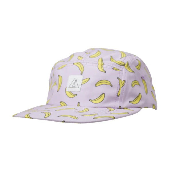 Front view of Ambler solar 5-panel hat in crazy bananas colour