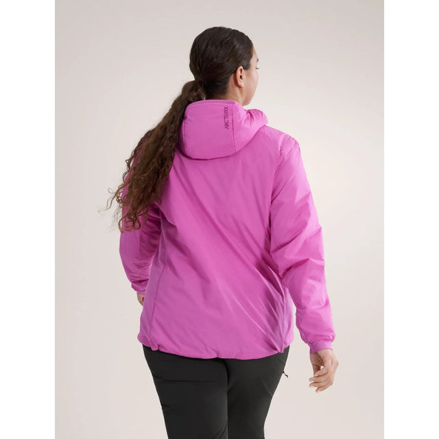 Arc'teryx Women's Atom hoody jacket back view in Alpenglow colour