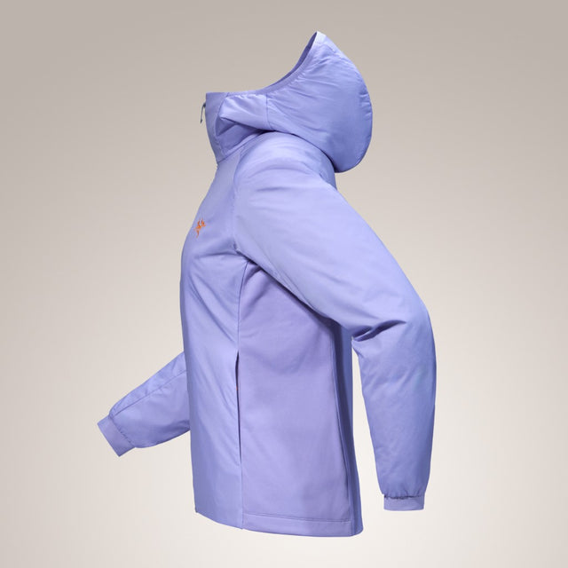 Arc'teryx women's atom hoody side view in Twilight Trail colour