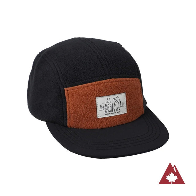 Front view of Ambler McKean fleece hat in black colour