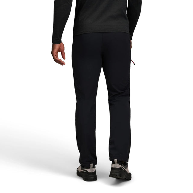 Back on-model view of Black Diamond Alpine Pants Men's in black colour