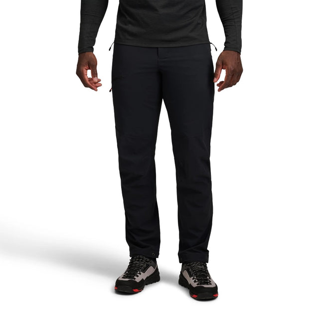 Front on-model view of Black Diamond Alpine Pants Men's in black colour