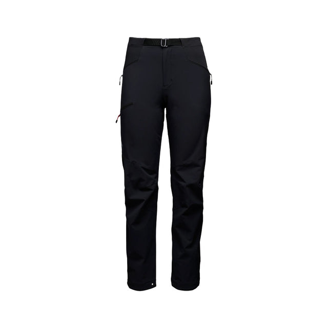 Front view of Black Diamond Women's Alpine Pants in black colour