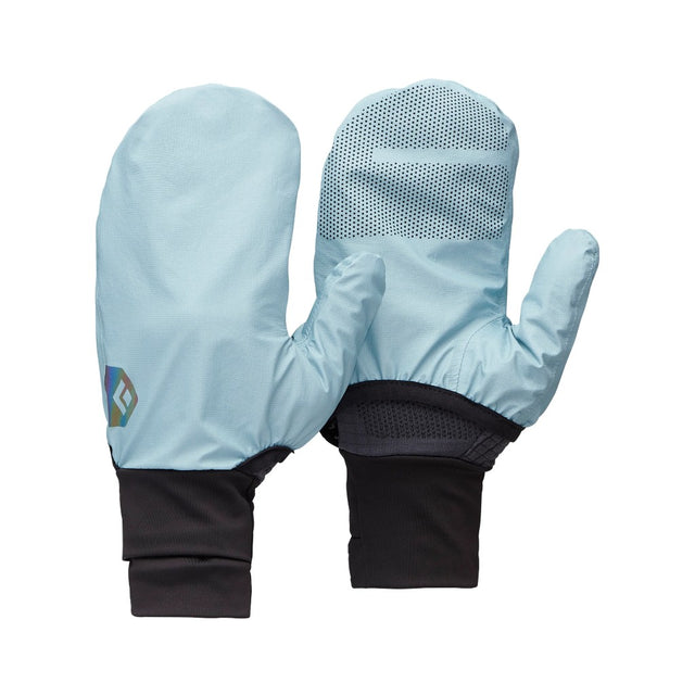 Back and palm, with hood deployed view of Gridtech Storm Hood Gloves in Carbon Glacier colour