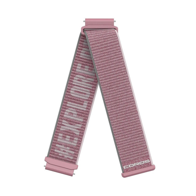 Pink COROS 20mm nylon watch band