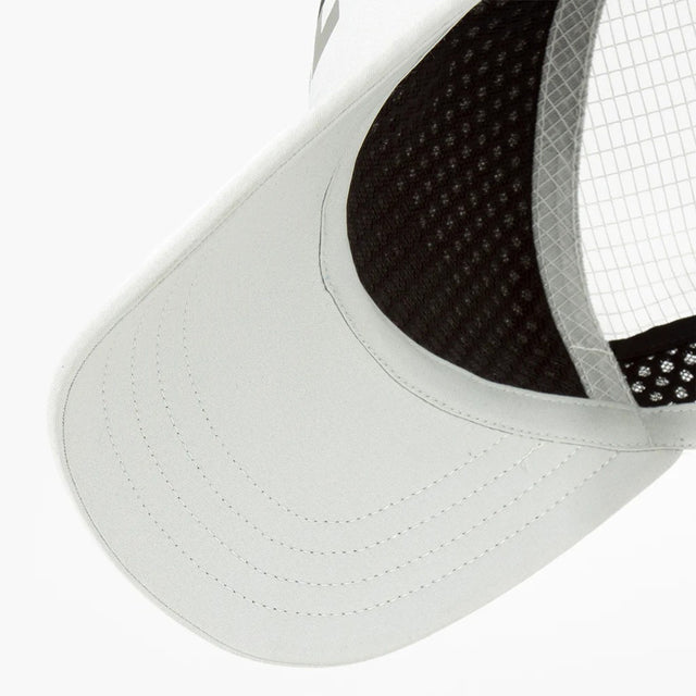 Under-brim view of Ciele TRL Cap SC Comp Capital Cross in Light grey colour