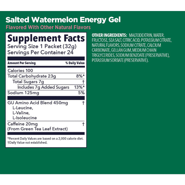Salted watermelon GU energy gel nutrition information