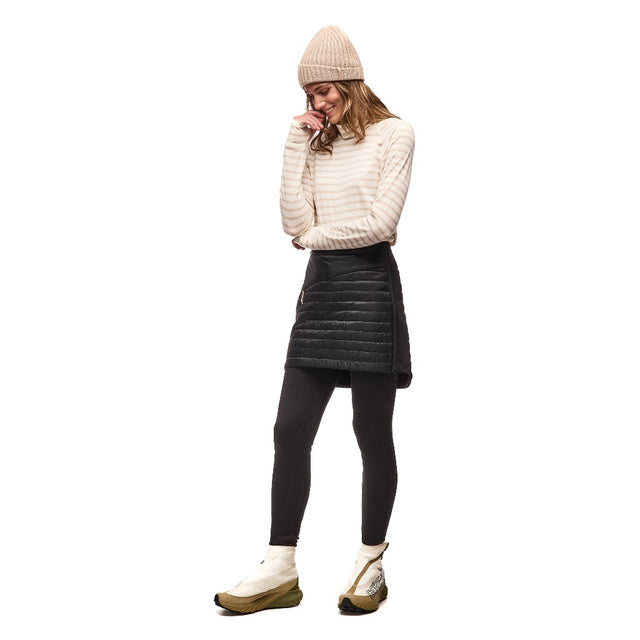 Front on-model view of Indyeva Boon Skirt IV women's in black colour