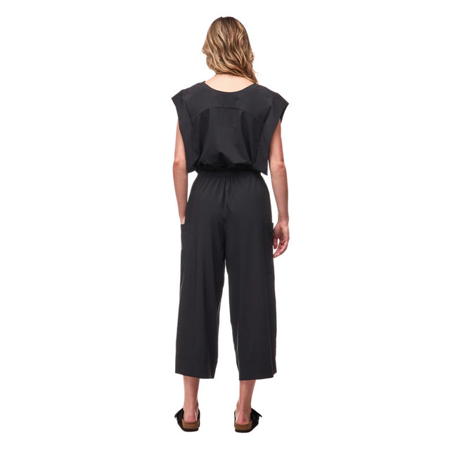 Back view on-model of Indyeva Byza Jumpsuit in black colour