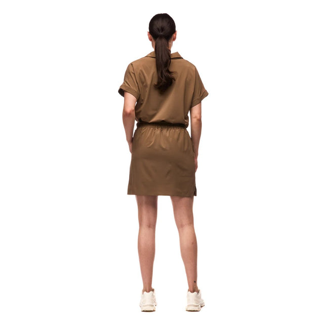 Back view on-model of Indyeva Frivol Shirt in Umber colour