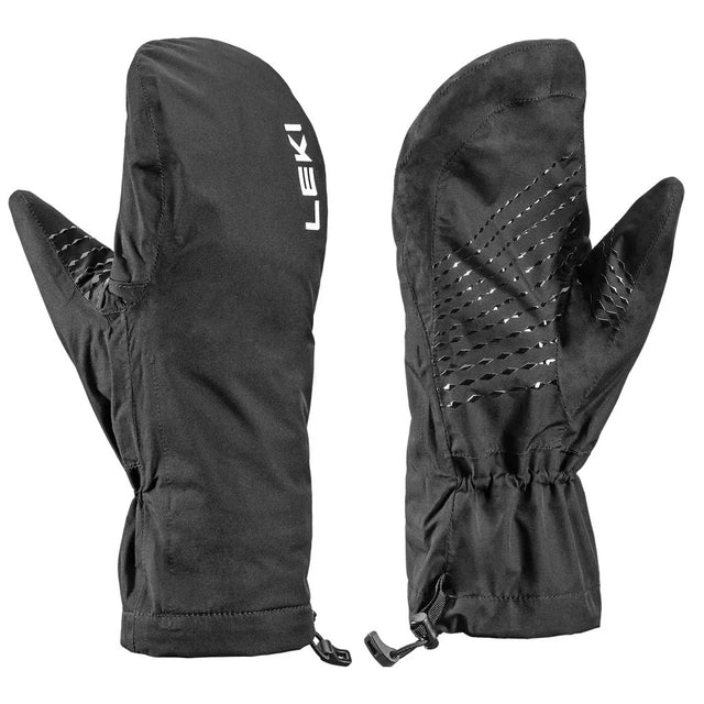 Front and back view of Leki Ultra Trail Overglove in Black