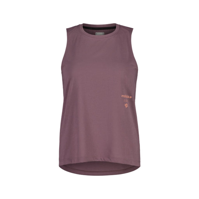 Front view of Maloja WhitneyM women's cycle tank in stormy lilac colour