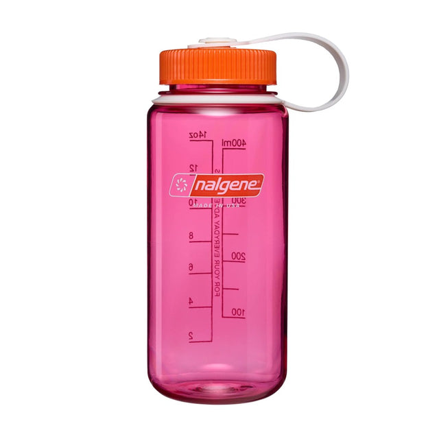 Nalgene 16 oz water bottle with wide mount in Fuchsia flame colour