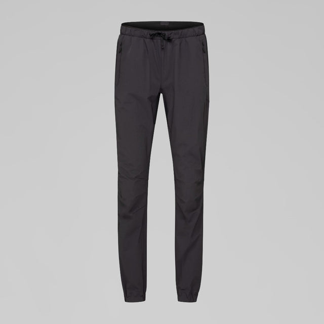 Front view of Norrona Senja Flex1 Trackster pants for women in caviar black colour