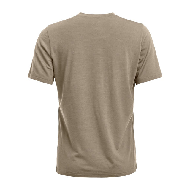 Back view of Ortovox 150 cool beanie T-shirt women's in dark linen colour