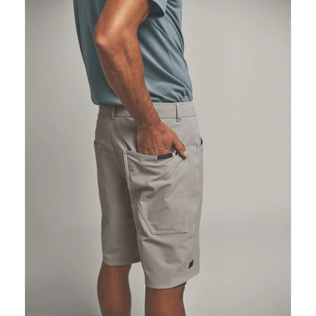 Back view on-model of Ortovox Affinity Plus Shorts Men's in Dark Linen colour