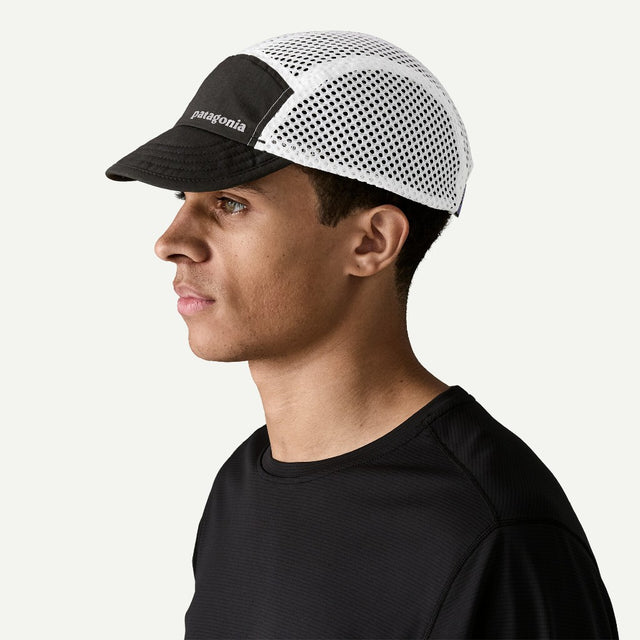 Side on-model view of Patagonia Duckbill Cap in black colour