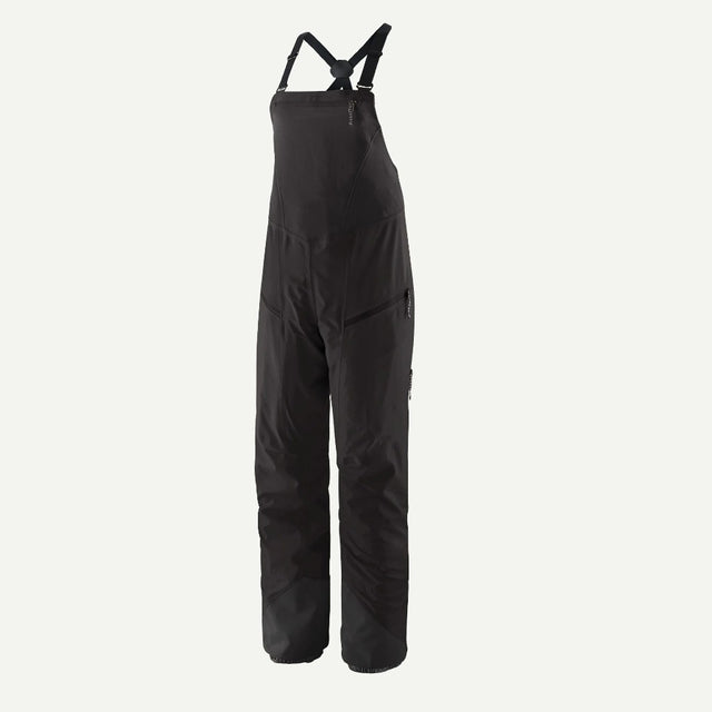 Front view of Patagonia's Snow Drifter Bibs for women in black colour