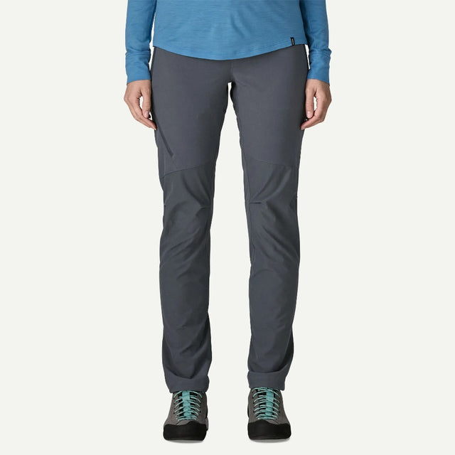 Front view on-model of Patagonia women's terravia alpine pants