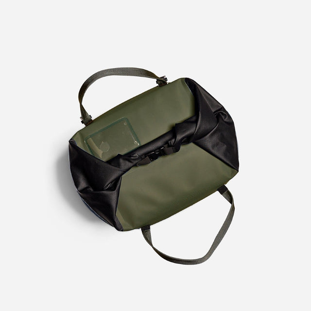 Top view of RUX Green soft cooler bag