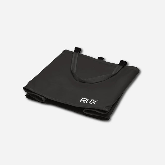 Black RUX tote bag collapsed
