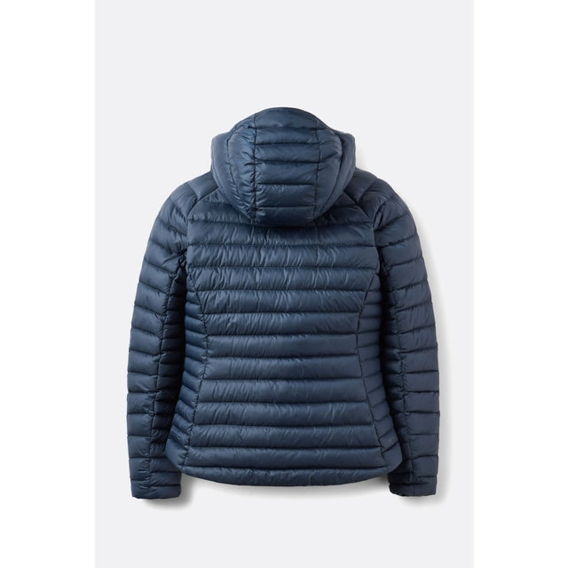 Back view of Rab Microlight Alpine Hoody women's in galaxy blue colour