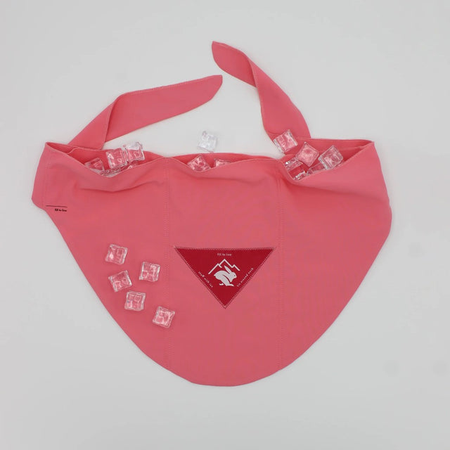 Logo view of the rabbit chill wrap in strawberry pink colour filled with ice