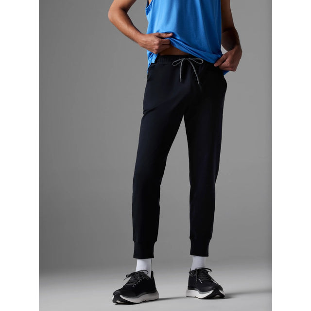 Front on-model view of Rabbit EZ Joggers men's in black colour