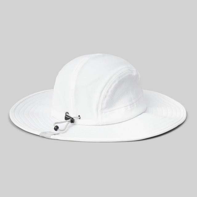 Back view of rabbit fastrock hat in white colour