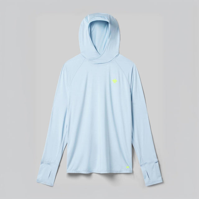 Front view of rabbit UPF Deflector 2.0 Pullover Men's hoody in skyway colour