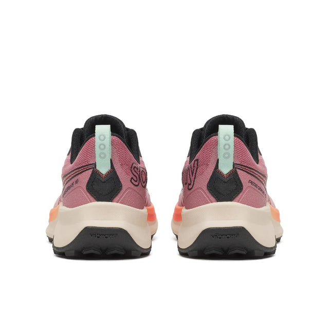Back view of women's peregrine 16 in mauve salmon colour