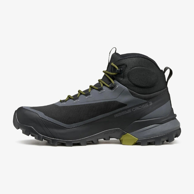 Medial side view of Scarpa Ribelle Cross 2 Mid GTX Men's in Black/Olive colour