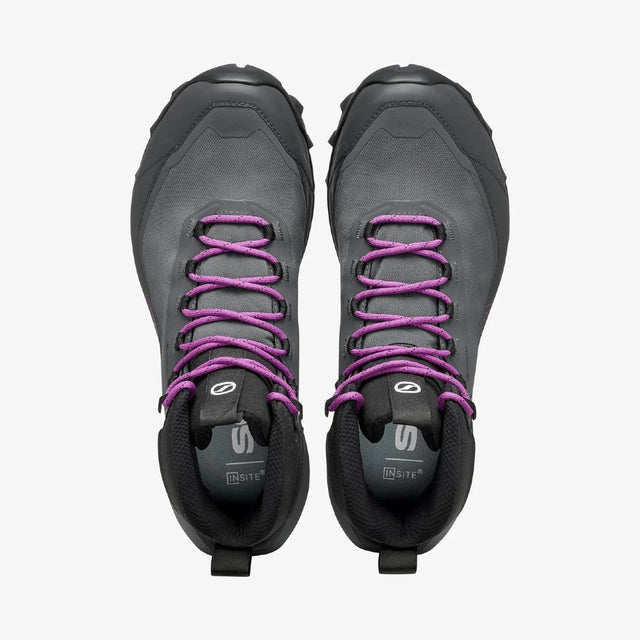 Top view of Scarpa Ribelle Cross 2 Mid GTX Women's in Dark Grey/Purple colour