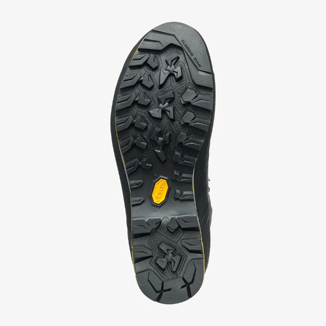 Sole view of Scarpa's Zodiac Tech GTX Men's boot in anthracite/tonic colour