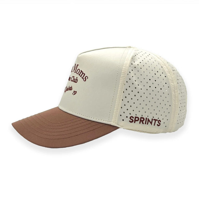 Side view of Sprints Structured VP Hat with "Hot Moms" text
