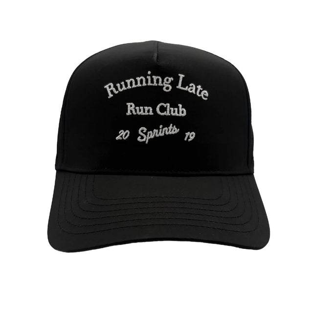 Front view of Sprints Structured VP Hat with "Running Late" text