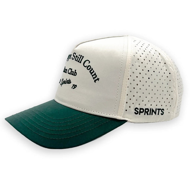 Side view of Sprints Structured VP Hat with "Slow days still count" text