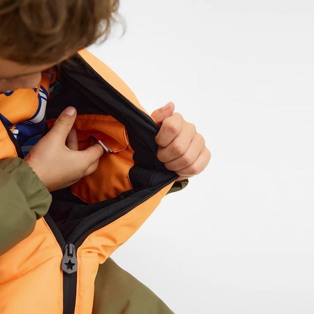 Pocket detail view of Weedo Khamondo Kid's Snowsuit in Khamondo colour