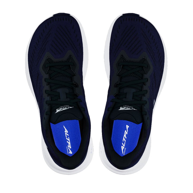 Top view of men's Altra Experience Flow 2 running shoes in navy