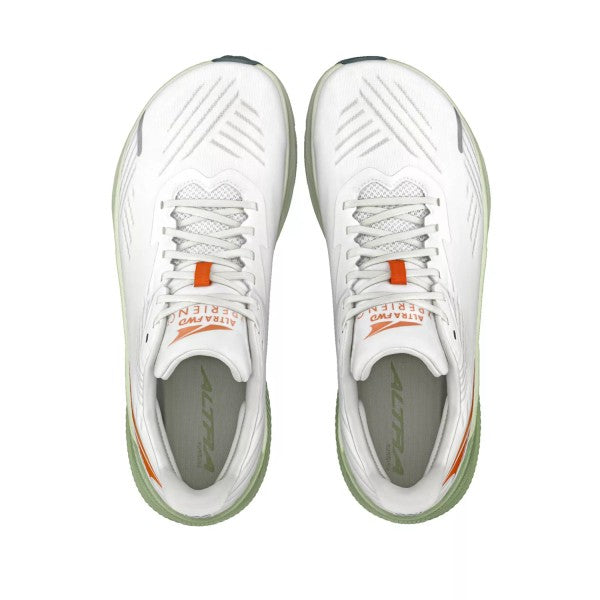 Top view of men's Altra FWD Experience running shoes in white