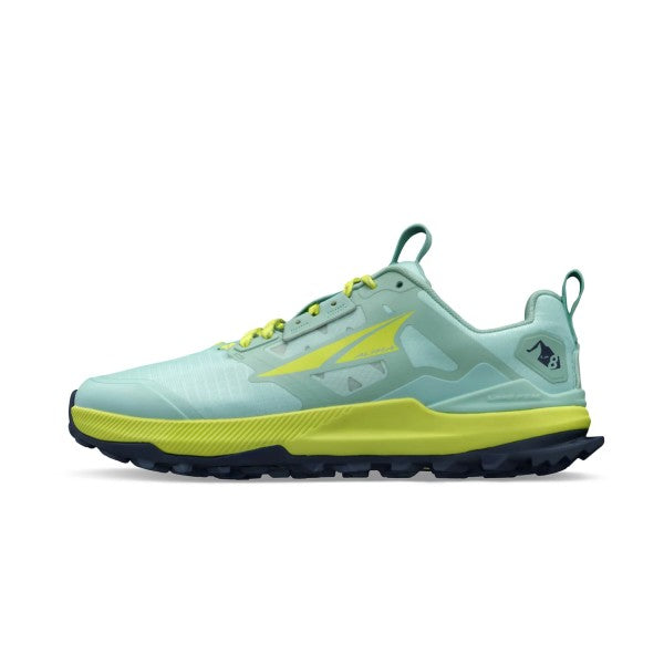 Side view of women's mint Altra Lone Peak 8 running shoe in mint colour
