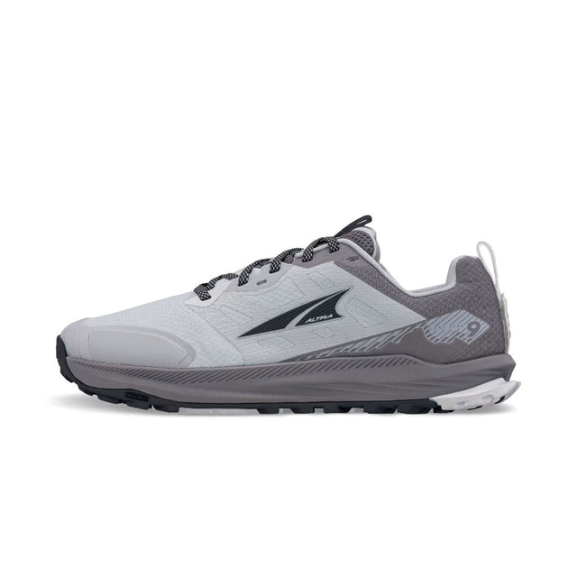 Side view of Altra Lone Peak 9 running shoe in gray