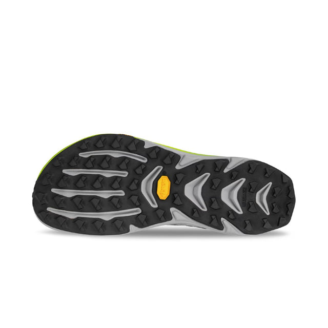Sole of Altra Mont Blanc Speed trail running shoe in black/lime