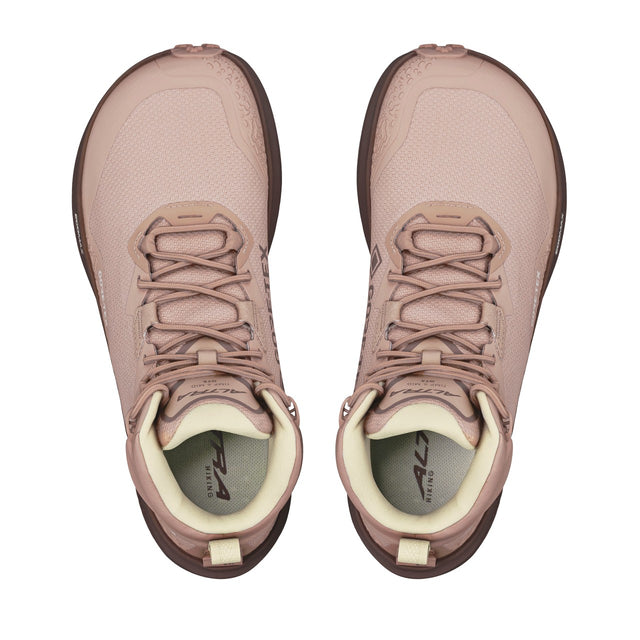 Top view of women's taupe Altra Timp 6 hiking shoes