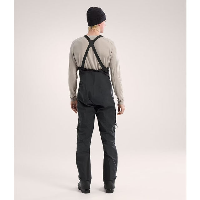 Back view of men's black Arc'teryx Alpha SV Bib