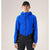Front on-model view of men's Arc'teryx Norvan Windshell hoody in vitality/black sapphire colour