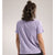 Back on-model view of women's Arc'teryx Silene crew shirt in velocity heather (purple)
