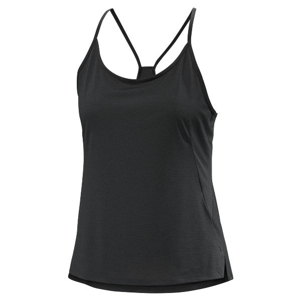 Front view of women's Arc'teryx Silene tank top in black heather
