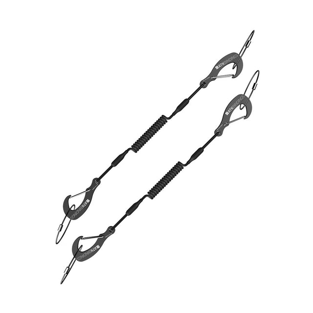 Pair of ATK Kevlar ski leashes with double carabiners