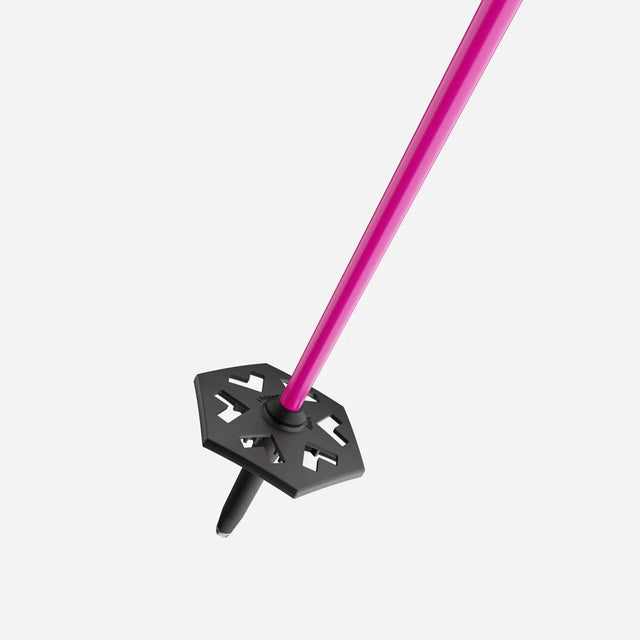 Tip/basket detail of a pink Black Crows Sector ski pole